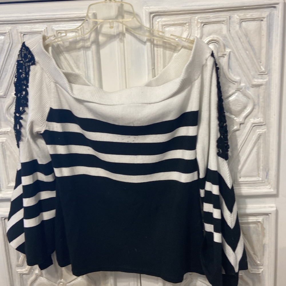 Romantic Embroidered off the shoulder sweater